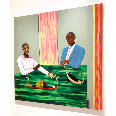 Figurative and narative paintings by Lubaina Himid