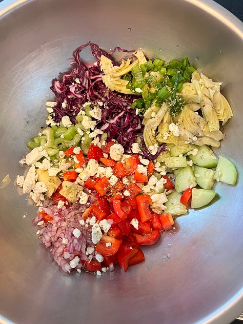 chopped salad in a bowl
