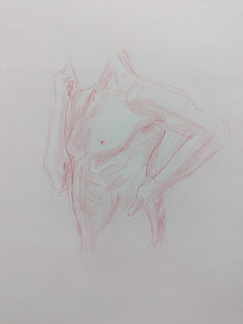 Male life model in dynamic poses
