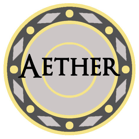 The symbols of each magical element in the Witchlands: an empty circle for Aether, a diamond for Air, a square for Earth, a triangle for Fire, a filled-in circle for void, and an upside-down triangle for Water