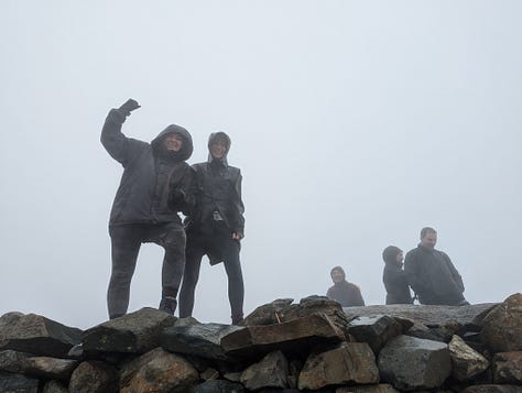 walking up Scafell Pike