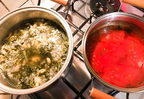 cooking Sardinian gnocchetti with my suocera