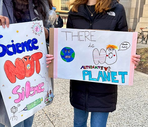 Poster messages for Philadelphia Stand Up for Science