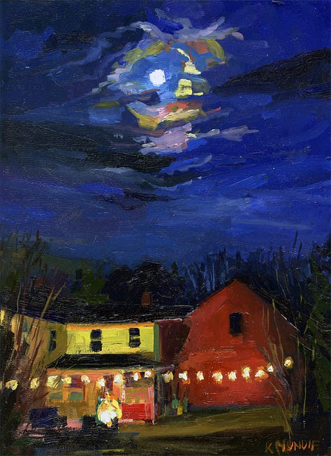 Landscape paintings in an impressionistic style