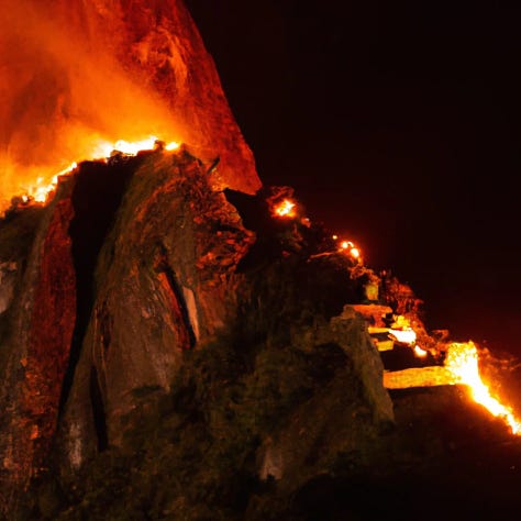 Machu Picchu on fire