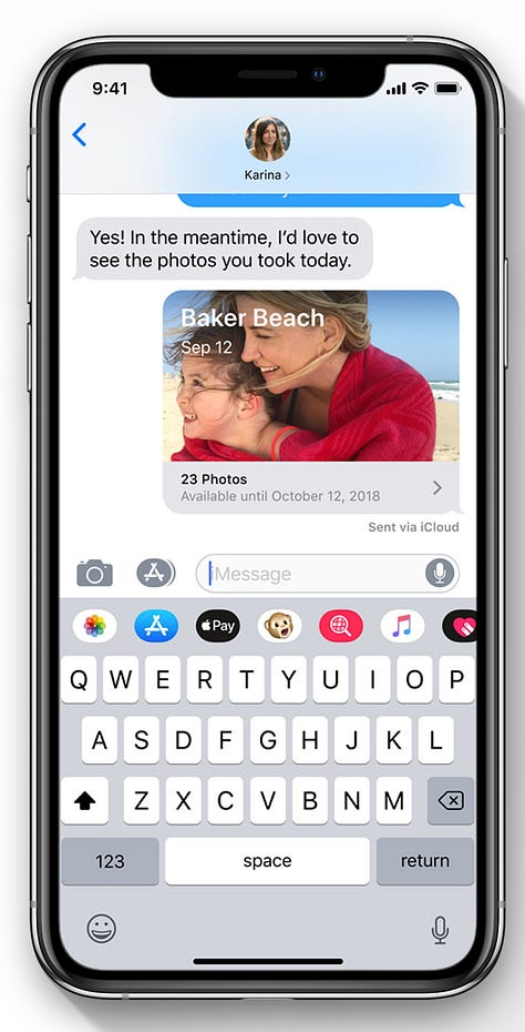Marketing images for iOS 14 featuring fake texts