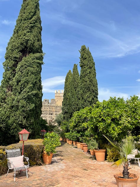 Six images taken around the leafy, citrus gardens of Alcázar Palacio Portocarrero near Seville, southern Spain