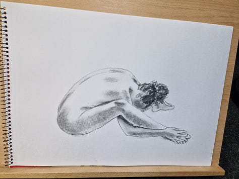 life drawing in Cardiff Bay