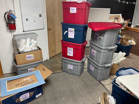 Empty tables, tubs filled with leftover materials, canvases tagged for donation to the high school art program, and 37 votes to keep going and hold the swap again.