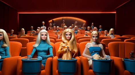 Various Barbie-related images created using Midjourney