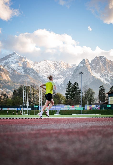 A selection of beautiful track photos showing mountains in the background