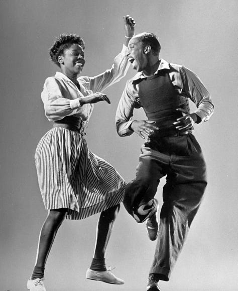 Black and White photos of Cotton Club dancers doing the Lindy Hop.