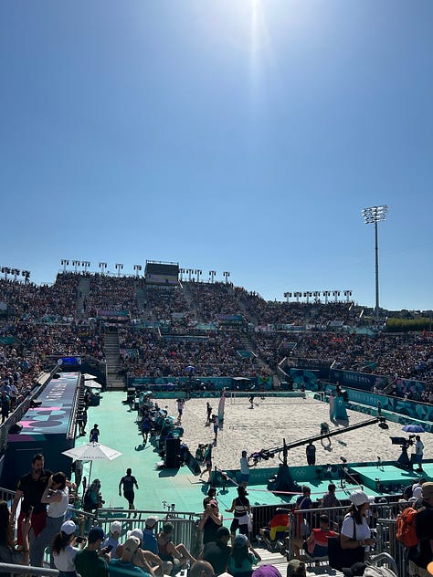 The Eiffel Tower becomes a sports stadium for Beach Volleyball at the Paris Olympics 2024