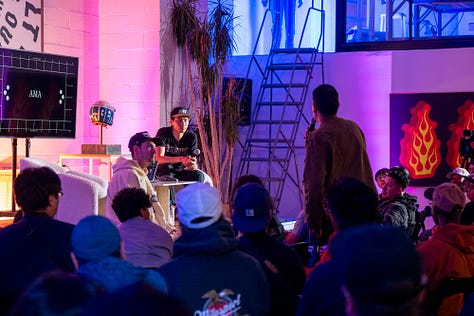 Auto photographer Larry Chen speaks to a crowd of 100 at the creative agency Race Service in Los Angeles in September of 2024. Photo by Forest Casey.