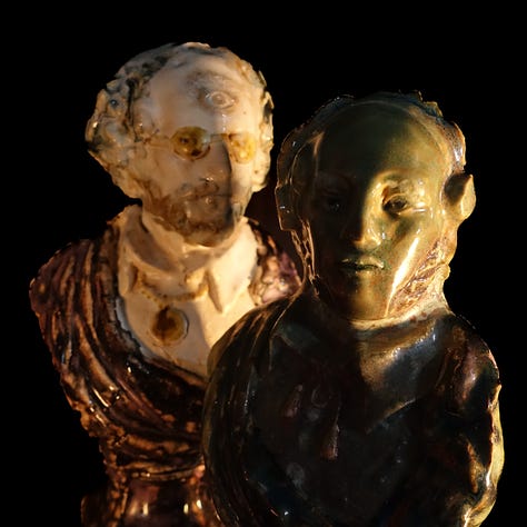 ceramics of Shakespeare inspired characters