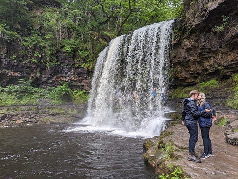 guided walk waterfalls brecon wales 