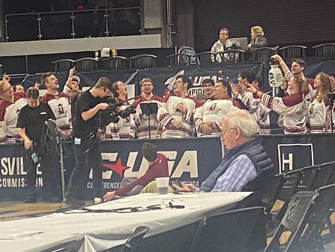 NMSU’s band: Different? Brackets after men’s semifinals, Tops stretching underneath the stands, and press conference post-MTSU