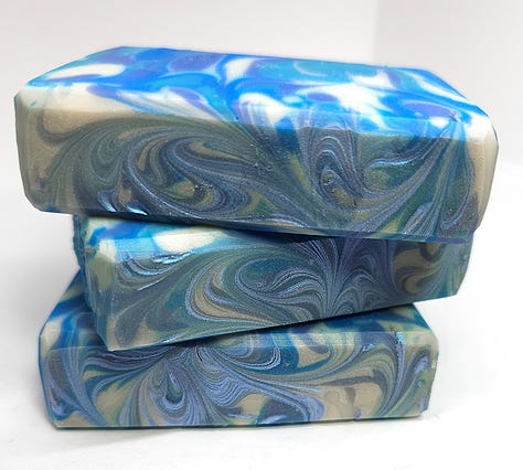 Image of a variety of decorative handmade soaps