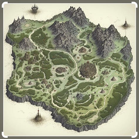 maps of islands with various terrain