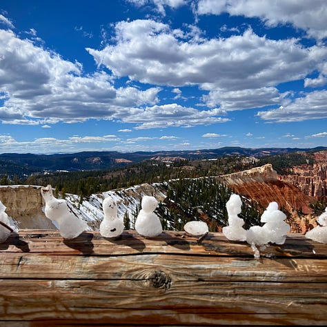 Hiking through Bryce Canyon in Utah.