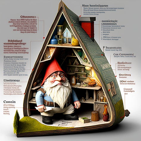 Ant | Death Star | Gnome cutaway diagram Midjourney illustrations