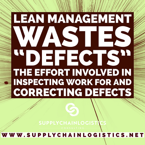 Lean Manufacturing: The 7 Wastes (Infographics by S&Co., Supply Chain Logistics Consulting Inc)