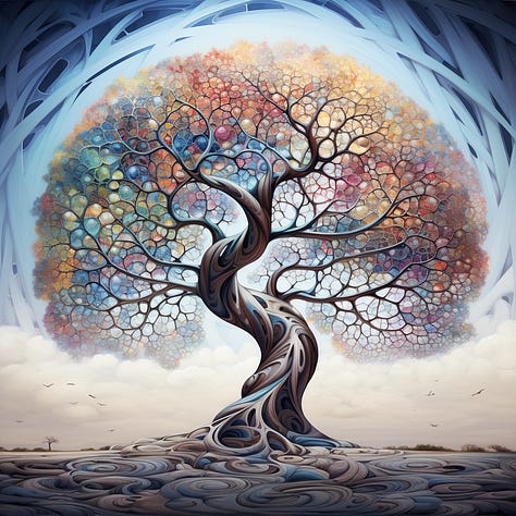 Prompts of Fractal bonfire / table / tree