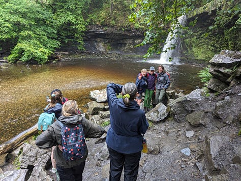 Guided walk at the brecon beacons waterfalls area Pontneddfechan and Ystradfellte