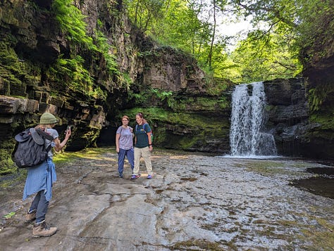 waterfall walk with guide in the Brecon Beacons