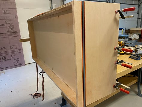 TV console under construction