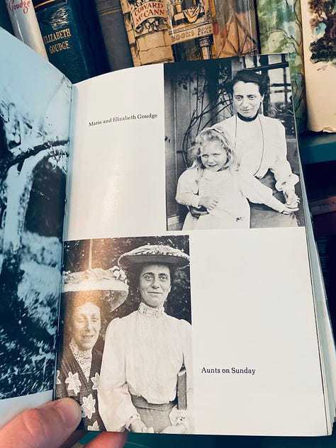 Ida Goudge, Elizabeth's mother when she was young; Henry Leighton Goudge in the Rose arch at Ely; and Goudge with her Guernsey aunts