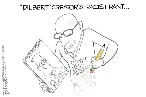 Editorial Cartoons about Scott Adams