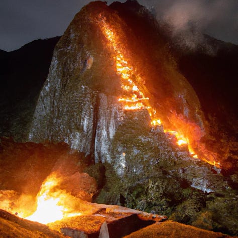 Machu Picchu on fire