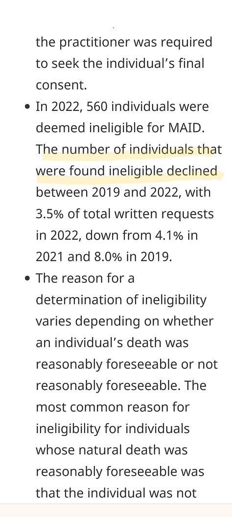 Details from the MAiD report in Canada for 2022