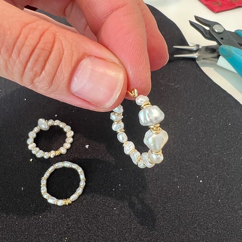 Full of Pearls - Stacking Pearl Rings & Hoops Set