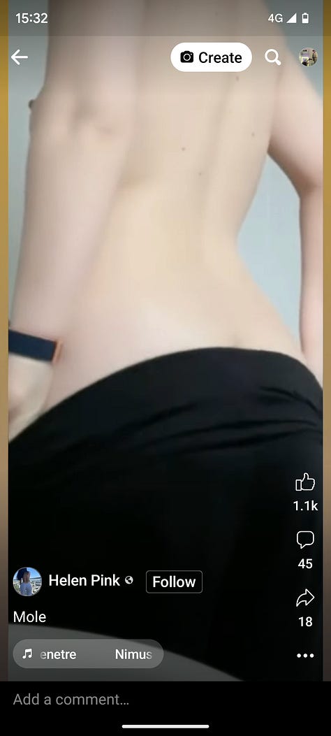 nipples found on facebook reels