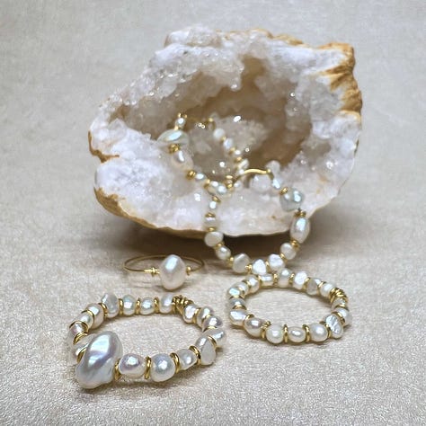 Full of Pearls - Stacking Pearl Rings & Hoops Set