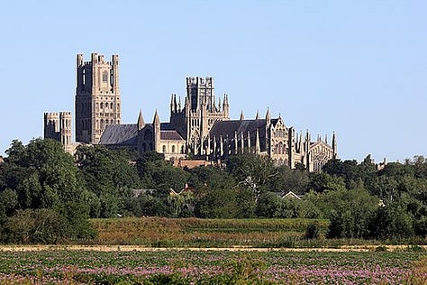 Goudge's three cathedral cities of residence: Wells, Ely and Oxford.