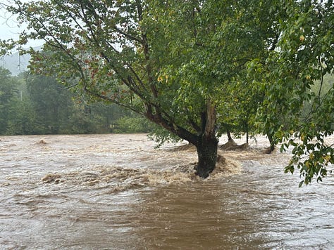 Our View of The Nolichucky River as Floodwaters Began to Rise