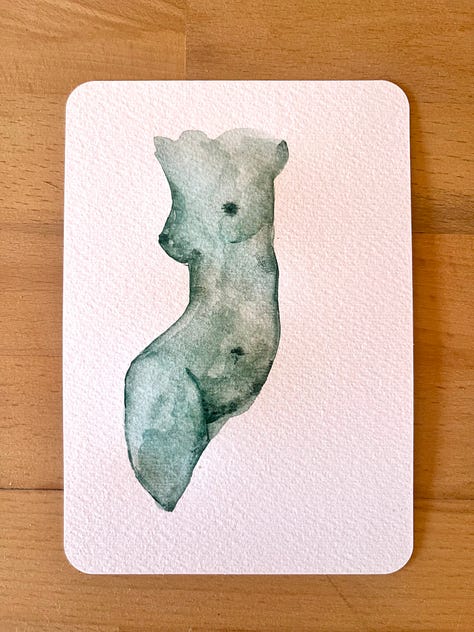 watercolour nude female form