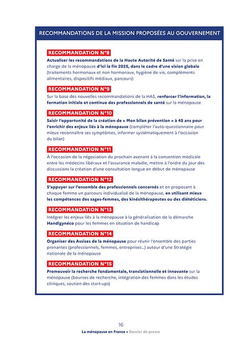 25 propositions concrètes pour la ménopause des femmes en France