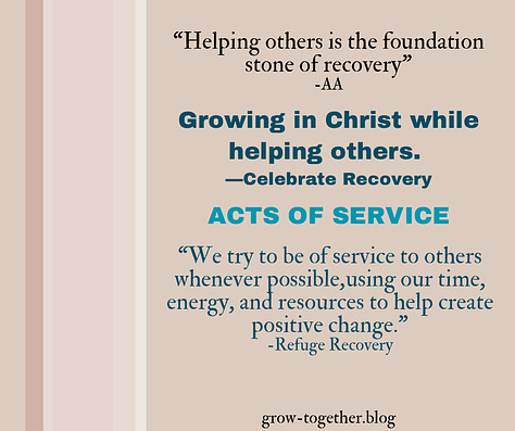 The importance of service in recovery.