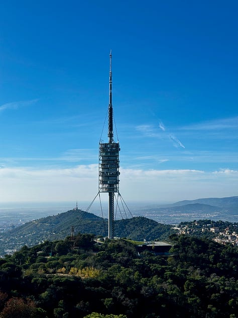 Hiking to the Tibidabo in Barcelona, Catalonia, Spain