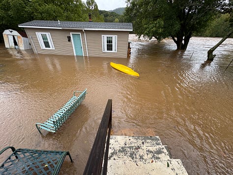 Our View of The Nolichucky River as Floodwaters Began to Rise