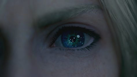 Several instances of a closeup on Cloud's eye(s) in connection to a memory.