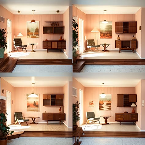 Mid Century Modern Interior Design AI generated