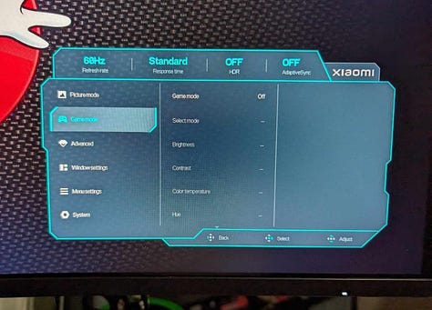 Xiaomi's Monitor Settings