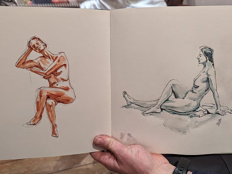 Life Drawings of models in Cardiff