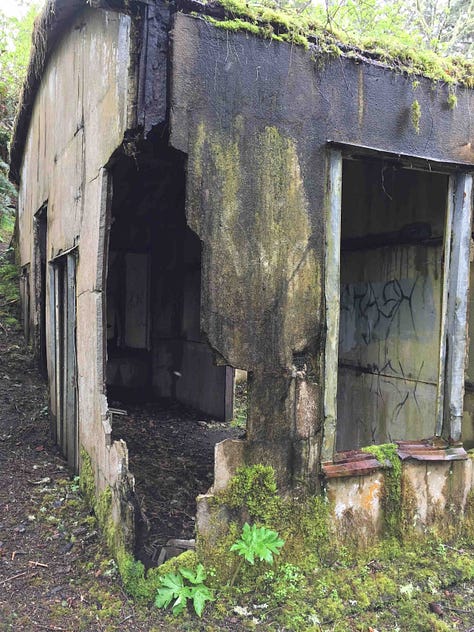 rusted doors and damp hallways