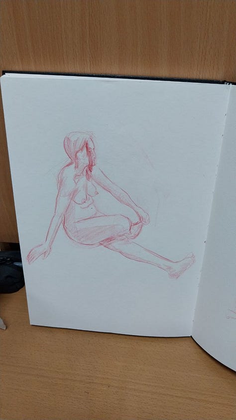 life model sketches in Cardiff